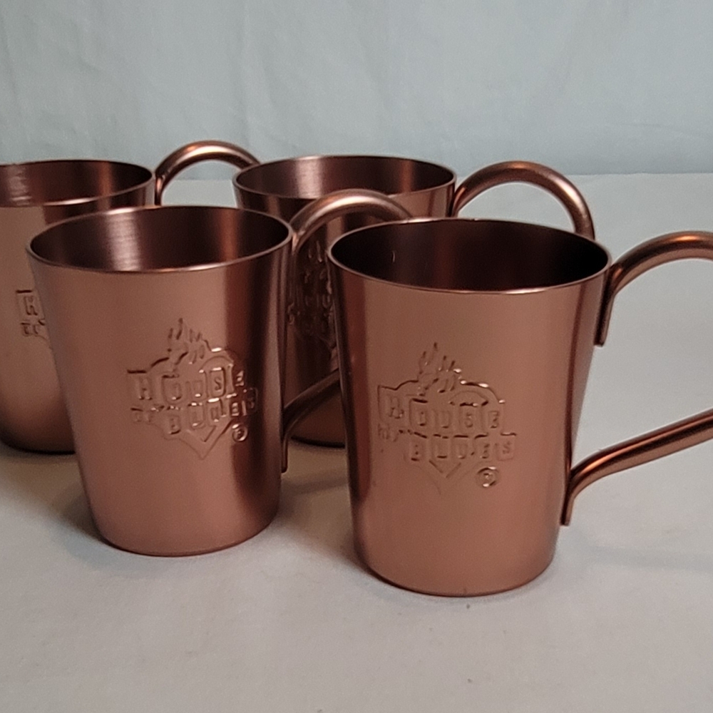 House Of Blues Copper Mugs Set - Elegant Brown Finish